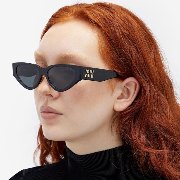 NEW SMU 03Z 1AB5S0 MIU MIU BLACK MU03ZS 1AB5S0 WOMEN SUNGLASSES MU 01ZS